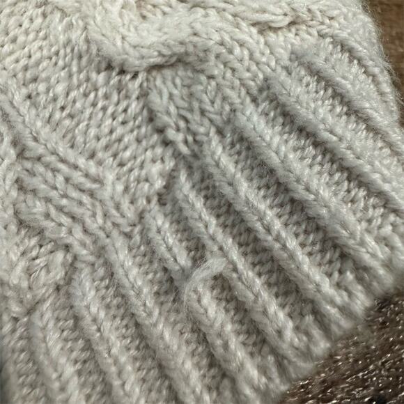 Simply Vera Wang Ivory Lagenlook Sweater Minimalist Asymmetrical Cableknit READ - Picture 4 of 11